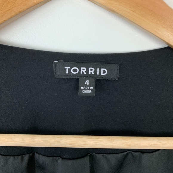 TORRID Blazer BLACK PONTE & FAUX LEATHER Tie 4X - Picture 3 of 6